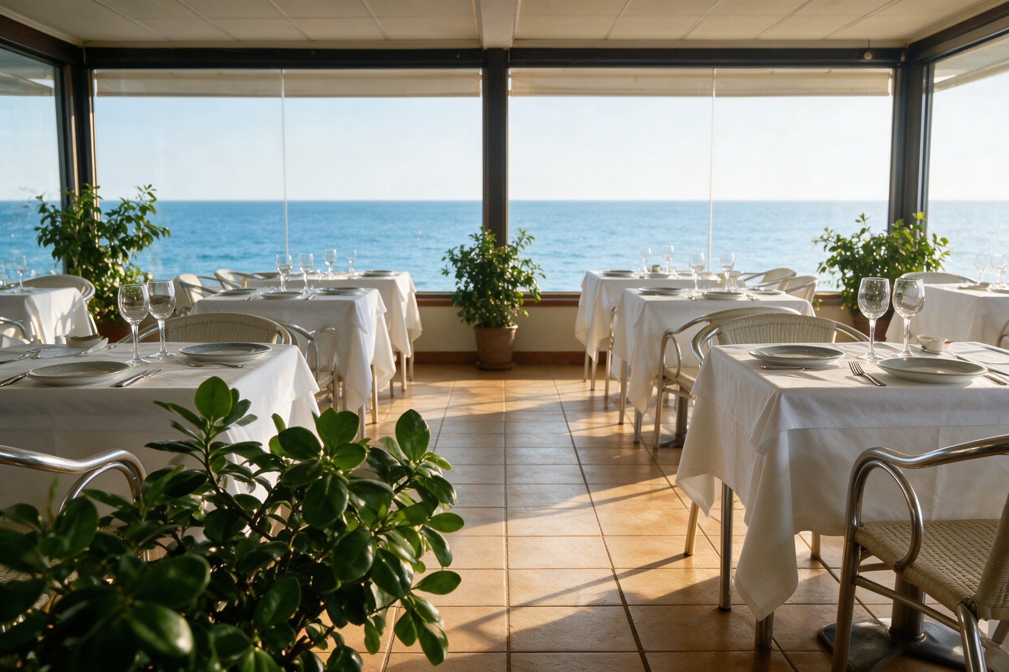 Ambiente de Restaurante La Farola, local a primera línea del mar en Torrox Costa